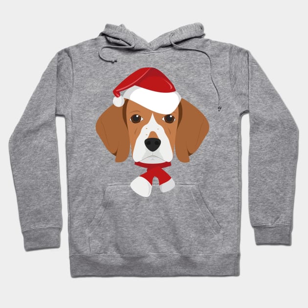 Santa Beagle Dog Hoodie by JunkyDotCom